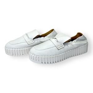 Silent D Women's BRAVO Sneaker Size EU 37 US 6.5 White Platform Slip On Loafer